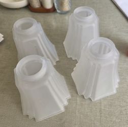 Vintage Art Deco frosted glass lamp shades