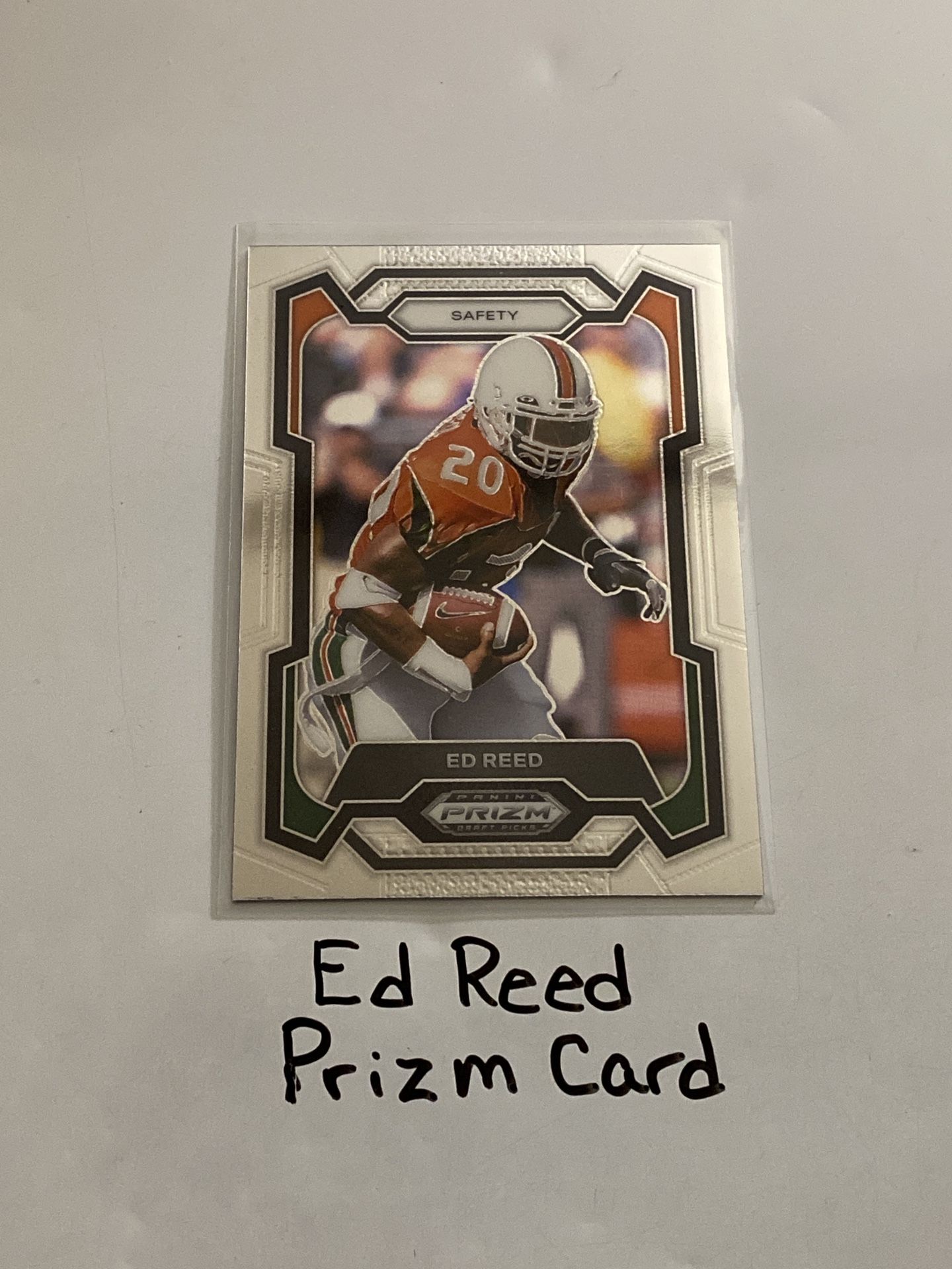 Ed Reed Baltimore Ravens Hall of Fame Safety Prizm Card. 