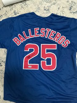 Moisés Ballesteros signed custom blue cubs jersey Beckett COA
