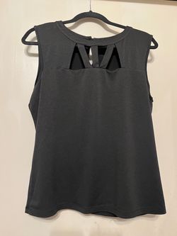 Black Sleeveless Top with Cutout Front
