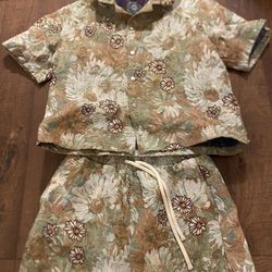 Two Piece Men Outfit Floral Style Size Large Multi color 