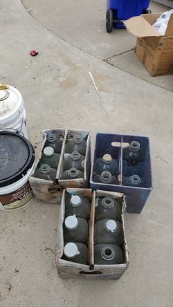 Vintage milk jugs