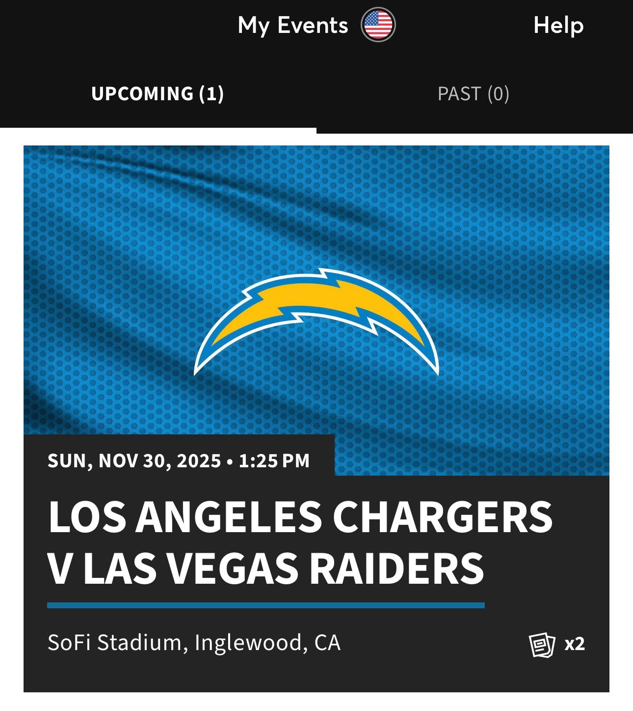 Chargers v Raiders game