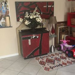 Shelf Picture And Flowers 