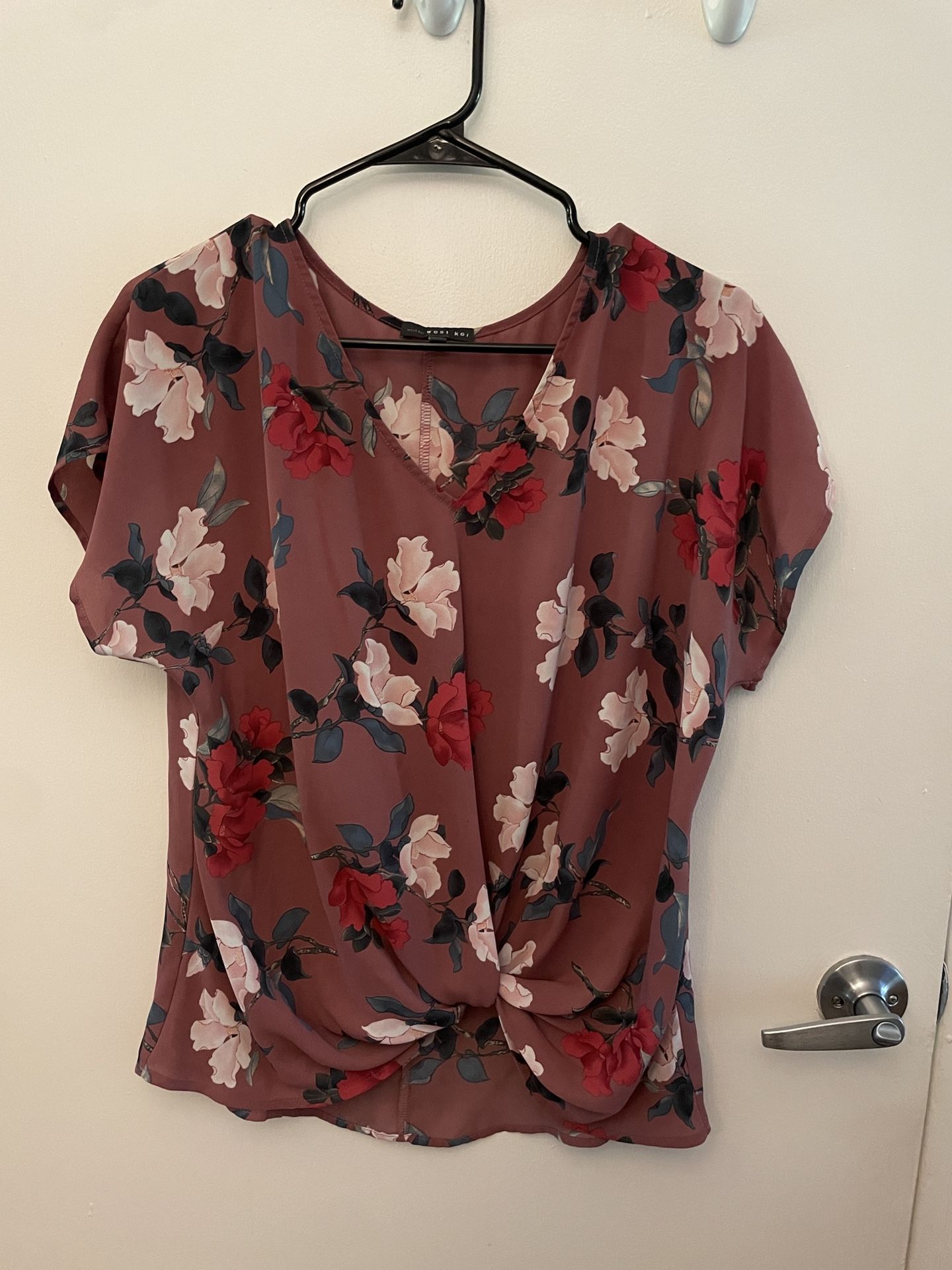 PINK FLORAL SHIRT — WEST KEI — SMALL