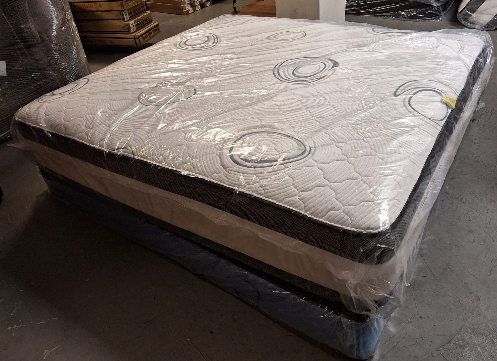  King Factory Sealed Double Euro Pillow Top Mattress in Plastic Fast Delivery Unrivaled Luxury 