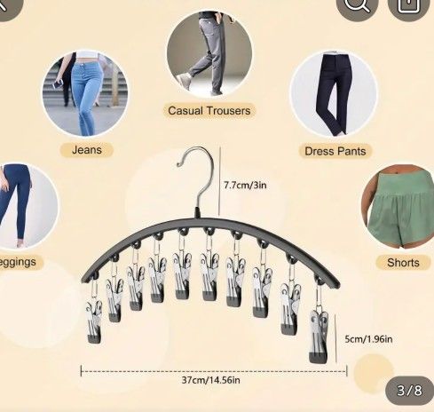 1pc Multi-clips Legging Hanger, Hat Legging Organizer, Durable Socks Drying Rack For Ties, Scarves, Belts, Household Storage Organizer For Bathroom, B