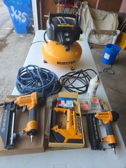 BOSTITCH Air Compressor, 2 Nail Guns & Stapler Bundle
