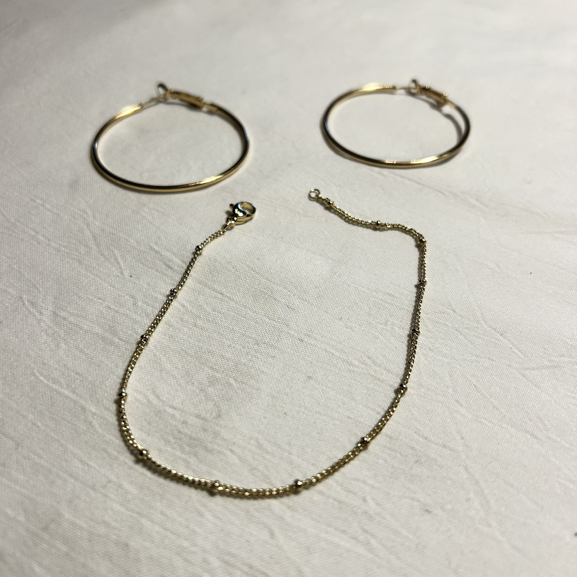 Hoops And Anklet Set $20.
