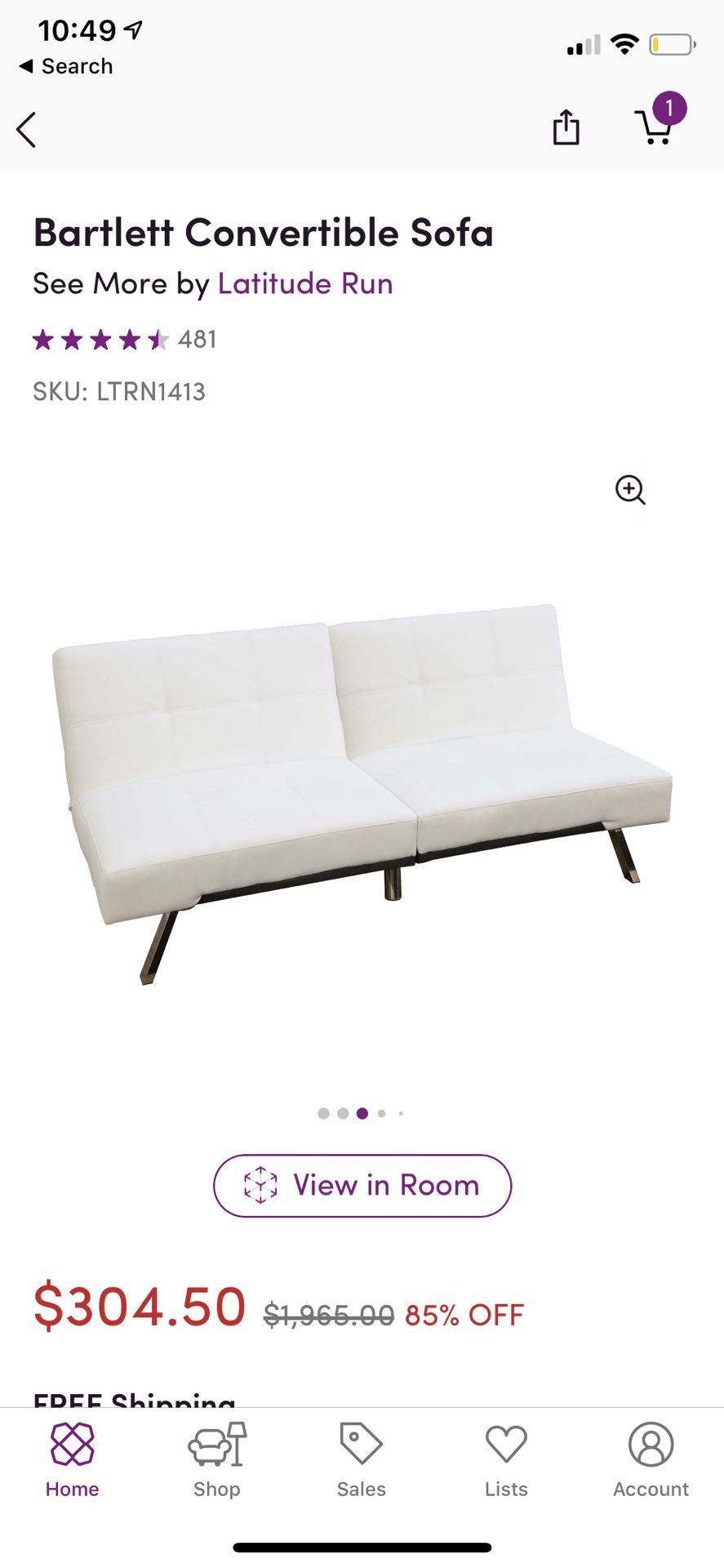 White futon