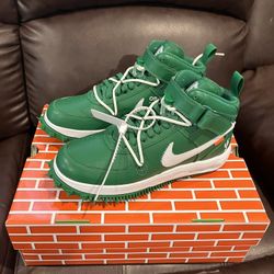 Nike Air Force 1 Mid Off White Pine Green Size 10.5