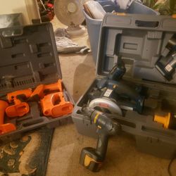 Ryobi And Off Brand Tools With Cases No Chargers. Make Offer For All.
