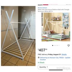 Metal twin size frame, Great condition