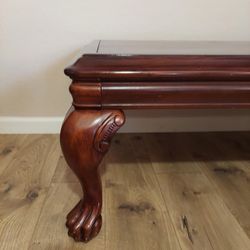 Elegant Cherry Coffee Table With Claw Feet - 50x26x19 - Cross Streets Ray And Higley- No Holds 