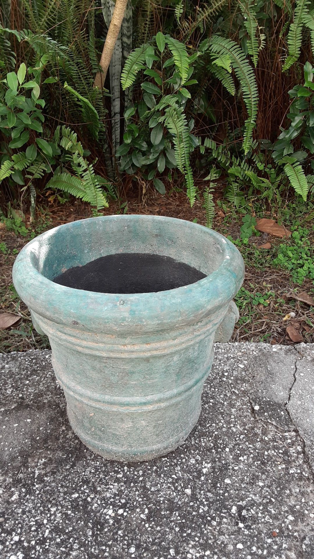 Tall terracotta planter with great patina