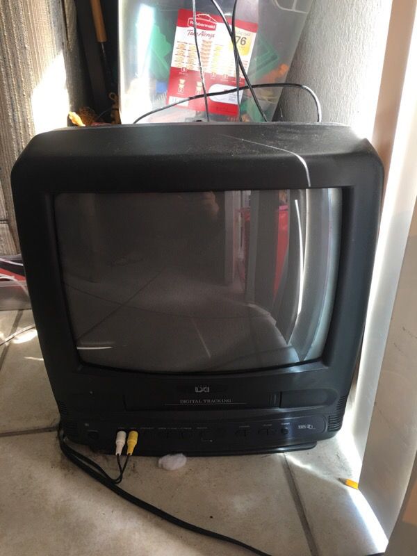 Small box tv with VHS player