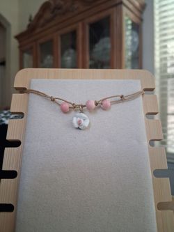 Pink flower bracelet