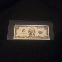 $2 Bill With Gold Trimming