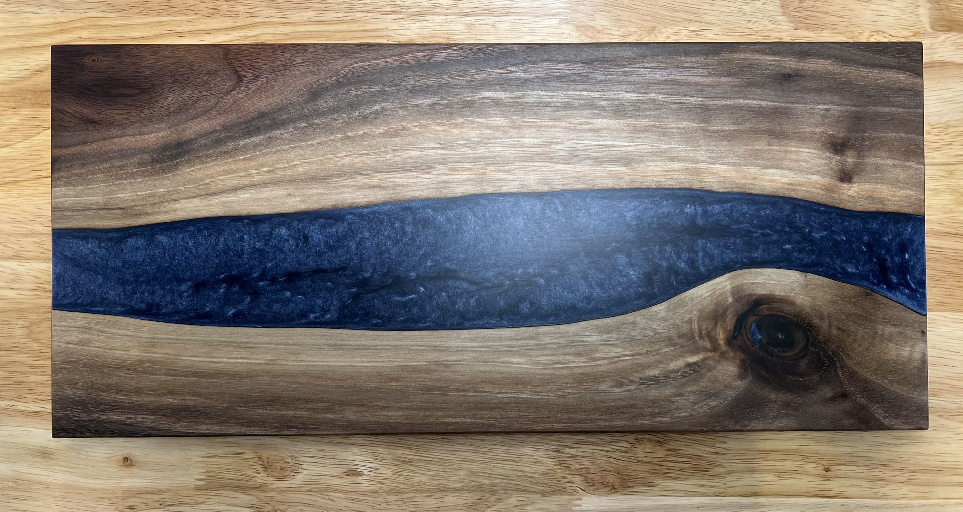 Walnut And Resin Serving Board