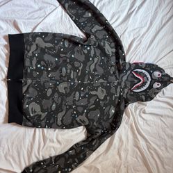 Black Space Camo BAPE Full Zip Hoodie(GLOW IN THE DARK)