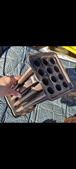 1800s Candle Mold Tin Antique 12 Stick Tapered 