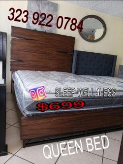 NEW  QUEEN BED FRAME AND MATTRESS SET