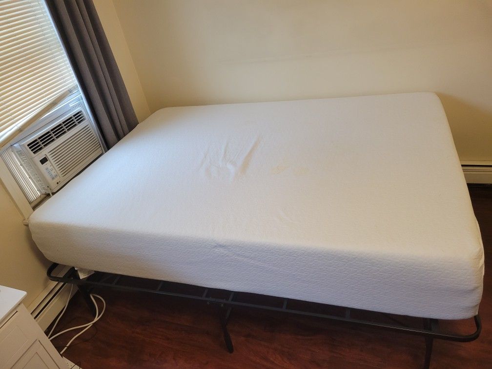 Full Size Microfiber Mattress w/ Bed Frame **Moving Out Special**