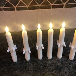 Window Candles, Set Of 6 Battery Operated, With Suction Cups. Set Of 6