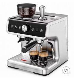 EUHOMY 15 Bar Espresso Machine Coffee Maker with Grinder Stainless Steel