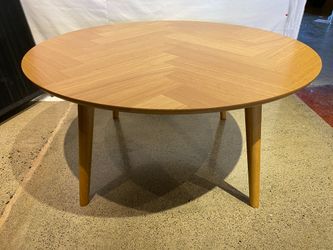 ACTONA Nagano Round Scandinavian Style Herringbone Coffee Table