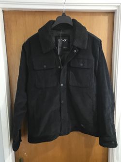 Men's Hurley Jacket Corduroy XL Black Sherpa 
