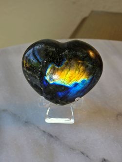 2.3" Approximately Labradorite Heart Quartz Crystal