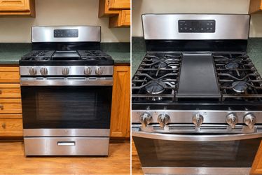 GE Stainless Steel Gas Range with Griddle – Great Condition