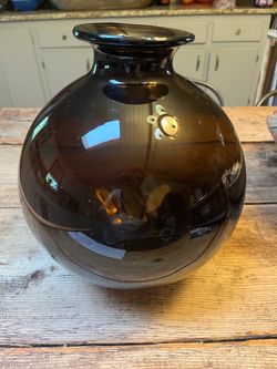 Amber glass vase