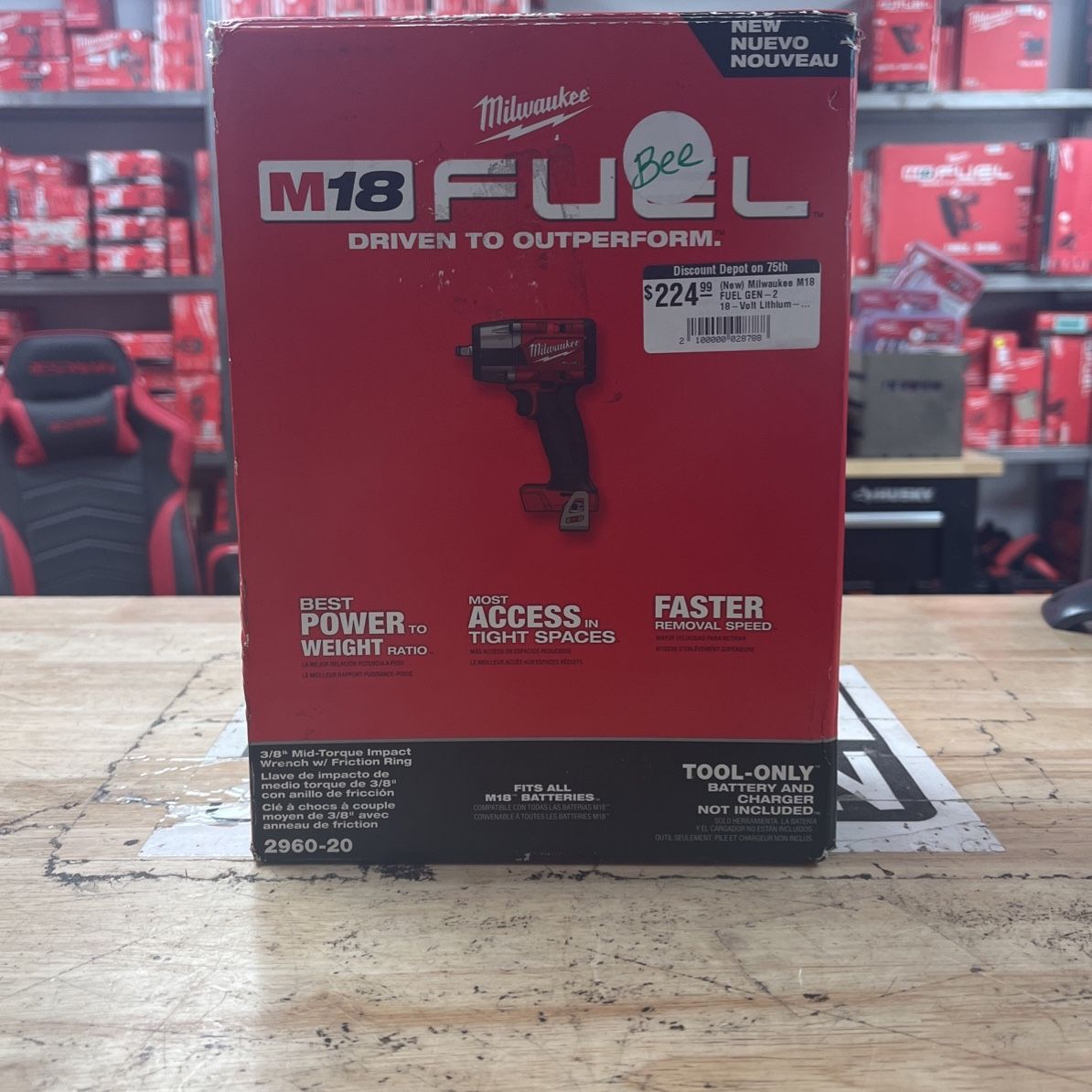 Milwaukee M18 FUEL GEN-2 18V Lithium-Ion Mid Torque Brushless Cordless 3/8 in. Impact Wrench with Friction Ring (Tool-Only)