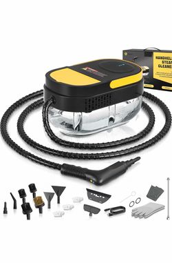 Gautye Limpiador a vapor, mango ajustable de 3 niveles, calentamiento de 15 segundos, tanque de 1.69 cuartos de galón, vaporizador portátil para limpi