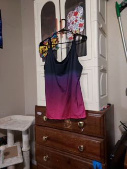 Ombre Tank Top Dress Black to Pink