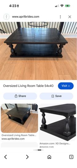Dark brown coffee table with shelf