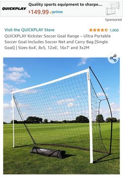 KICKSTER Portable Soccer Goal 12x6