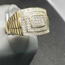 10kt Mens  Diamond Fashion Ring Size 13