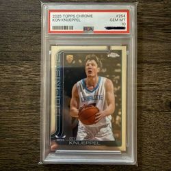 Kon Knueppel RC 2025 Topps Chrome #254 BASE Rookie Card. PSA Gem Mint 10.