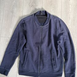 Blue Zip Up Cardigan/sweater, L