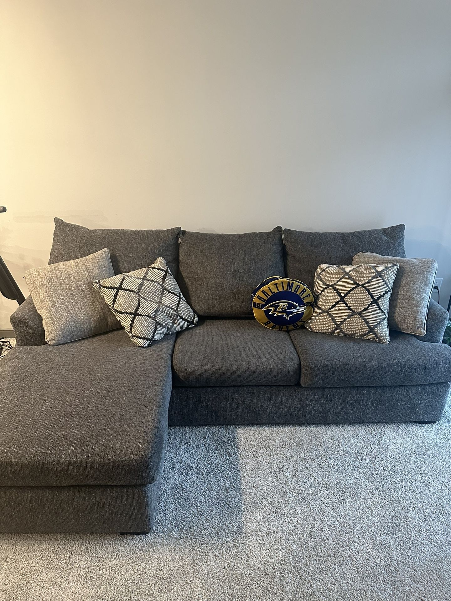 Brown Gray Sofa Chaise