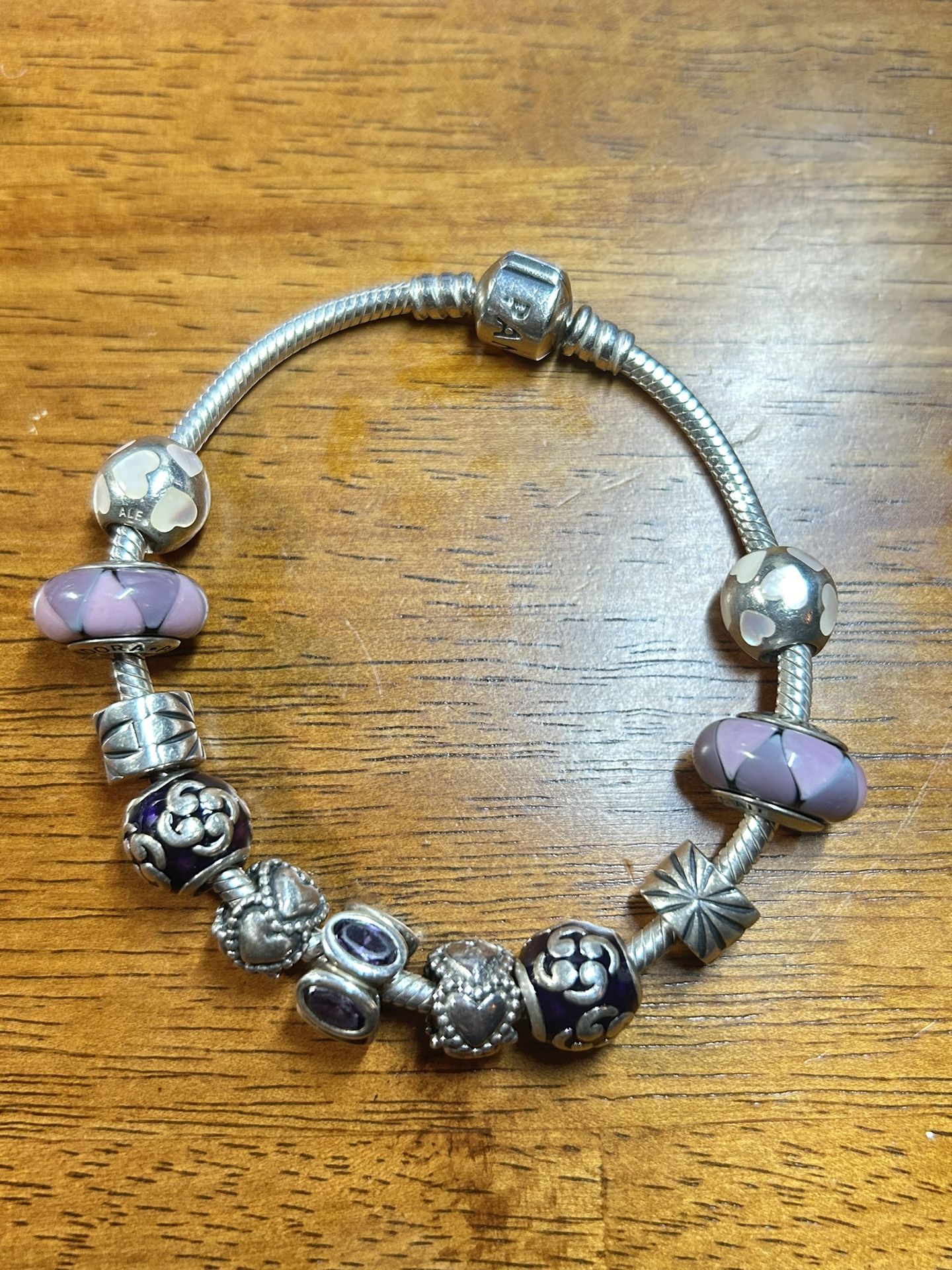 Pandora bracelet with charms