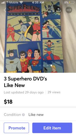 3 Superhero DVD's Like New