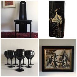 Vintage Pedestal Stand - Framed Art