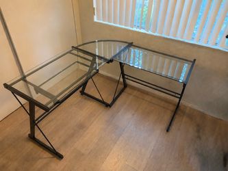 Desk/ L-Shaped Glass NEED GONE ASAP!!!