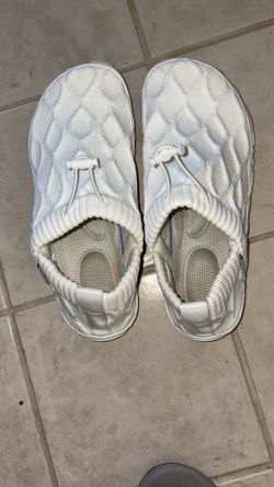 White Quilted Slip-On Shoes with Bungee Cord