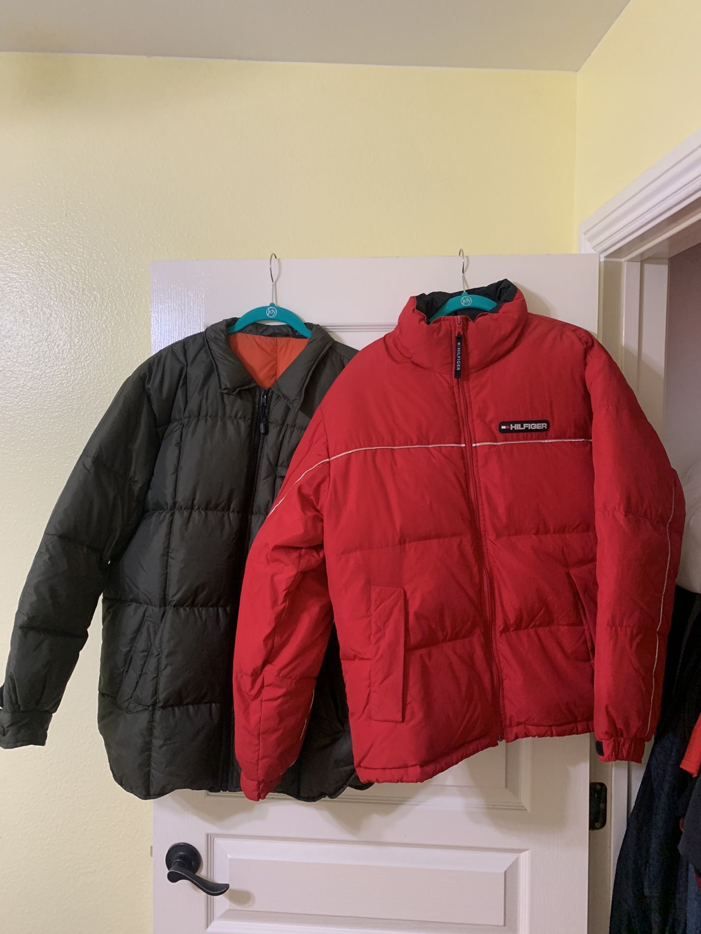 Vintage Tommy Hilfiger jacket + green nylon shell jacket