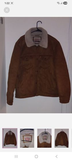 Levi's Sherpa-Lined Suede Trucker Jacket